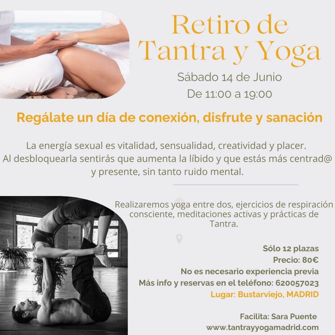 cartel retiro de tantra y yoga 14 de junio retiro de tantra, yoga y pintura marmoleada toledo